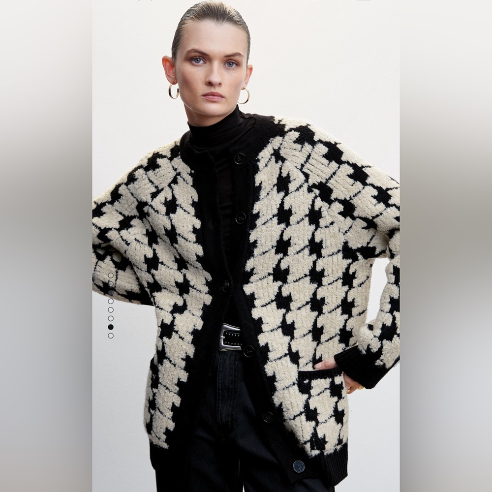 NWT** - Mango Houndstooth Cardigan - XS